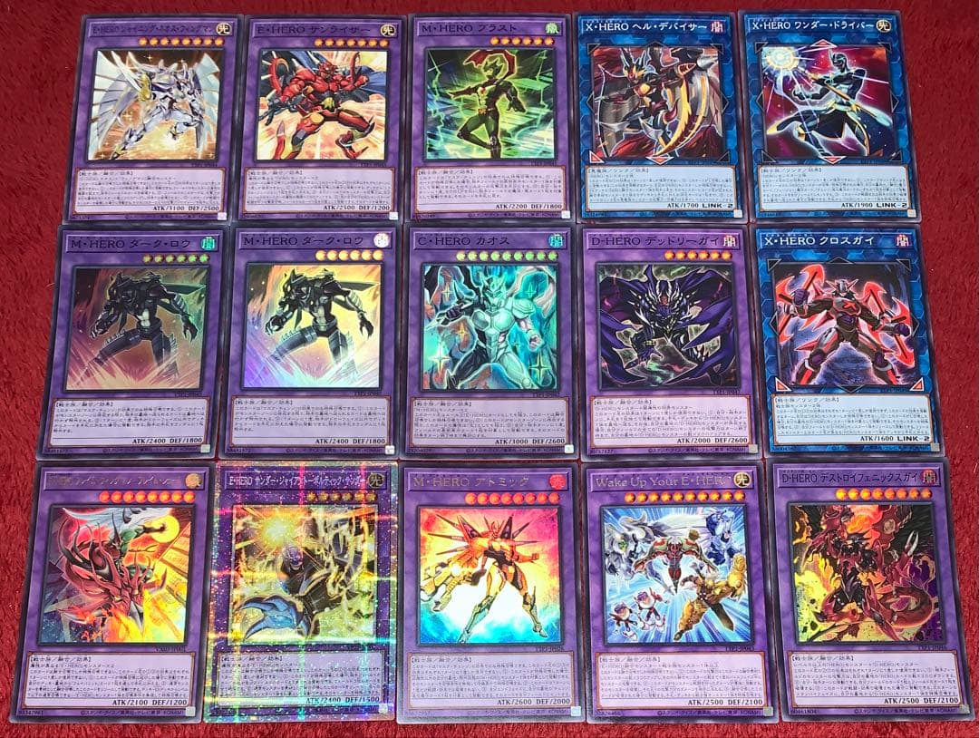 遊戯王　大会構築HEROデッキ40枚＋E X15枚