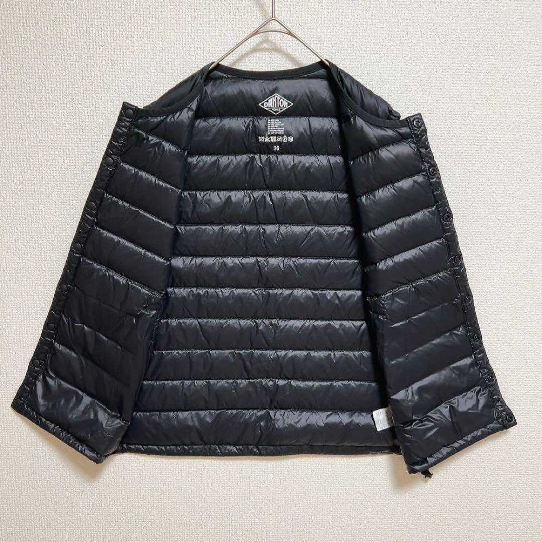 ダントン　DANTON インナーダウン　クルーネック　ベスト　ブラック