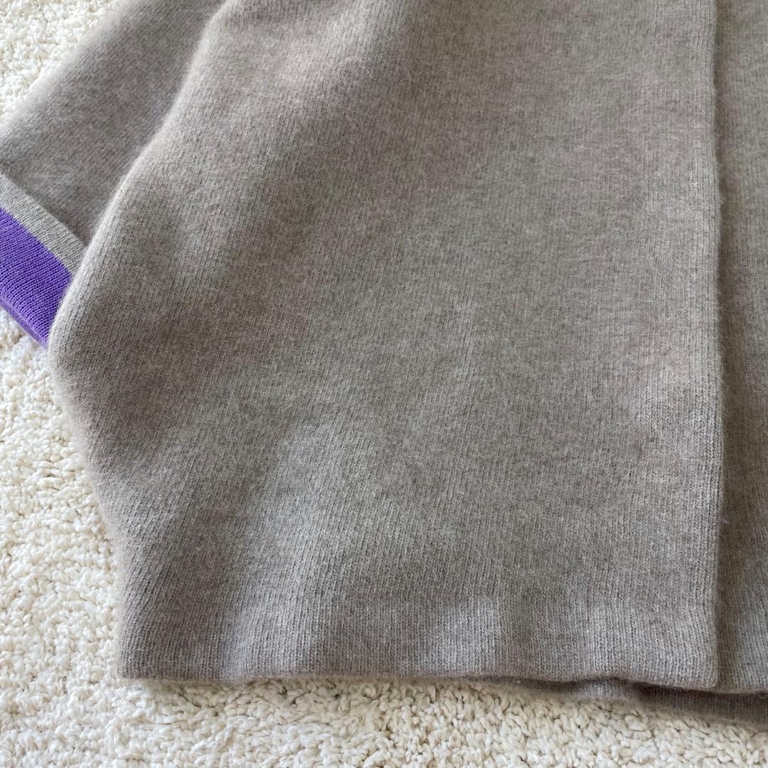 美品♡ エレンディーク ラクーンミックスダブルカーディガン グレー パープル 2