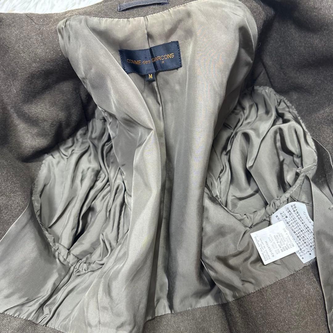 コムデギャルソン　短丈　テーラードジャケット　ダブル　カーキ　M 日本製