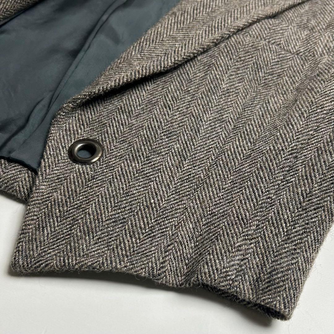 80s【美品】トリココムデギャルソン/ショート丈ヘリンボーンジャケット/安全ピン