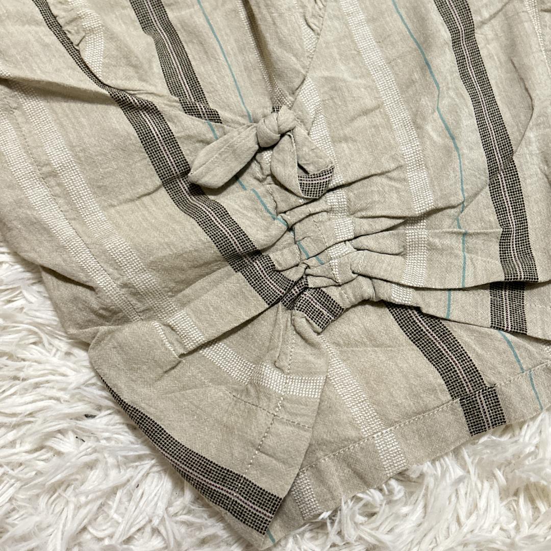 慈雨 センソユニコ ストライプ ワイドパンツ 楽ちん 美シルエット 日本製 40