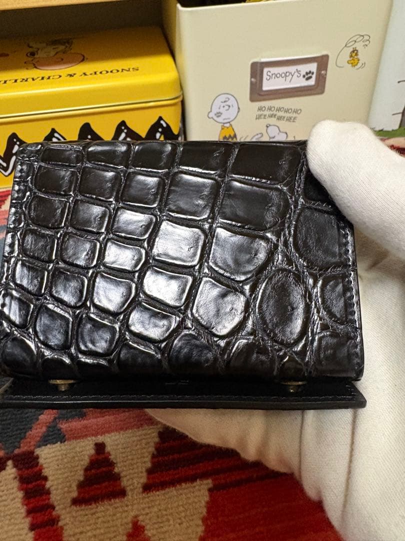 エムピウミッレフォリエクロコダイル１枚革ブラック