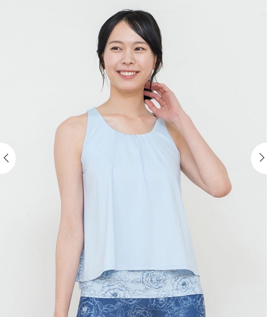 新品【SUKALA】ブルーミングフラワー　プリーツタンク　タンクトップ　ヨガ　S