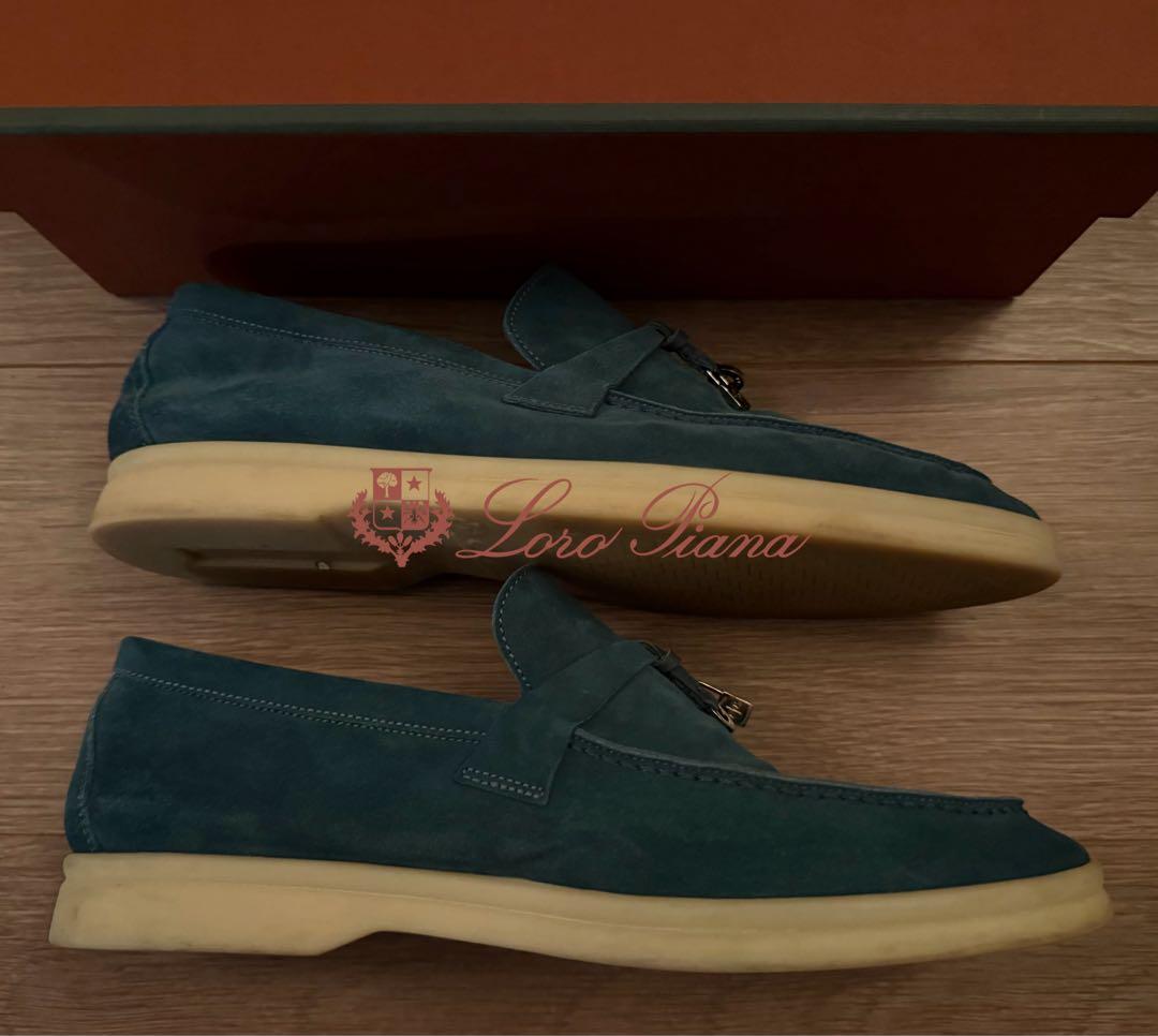 ロロピアーナ サマーチャームウォーク モカシン ブルー38美品