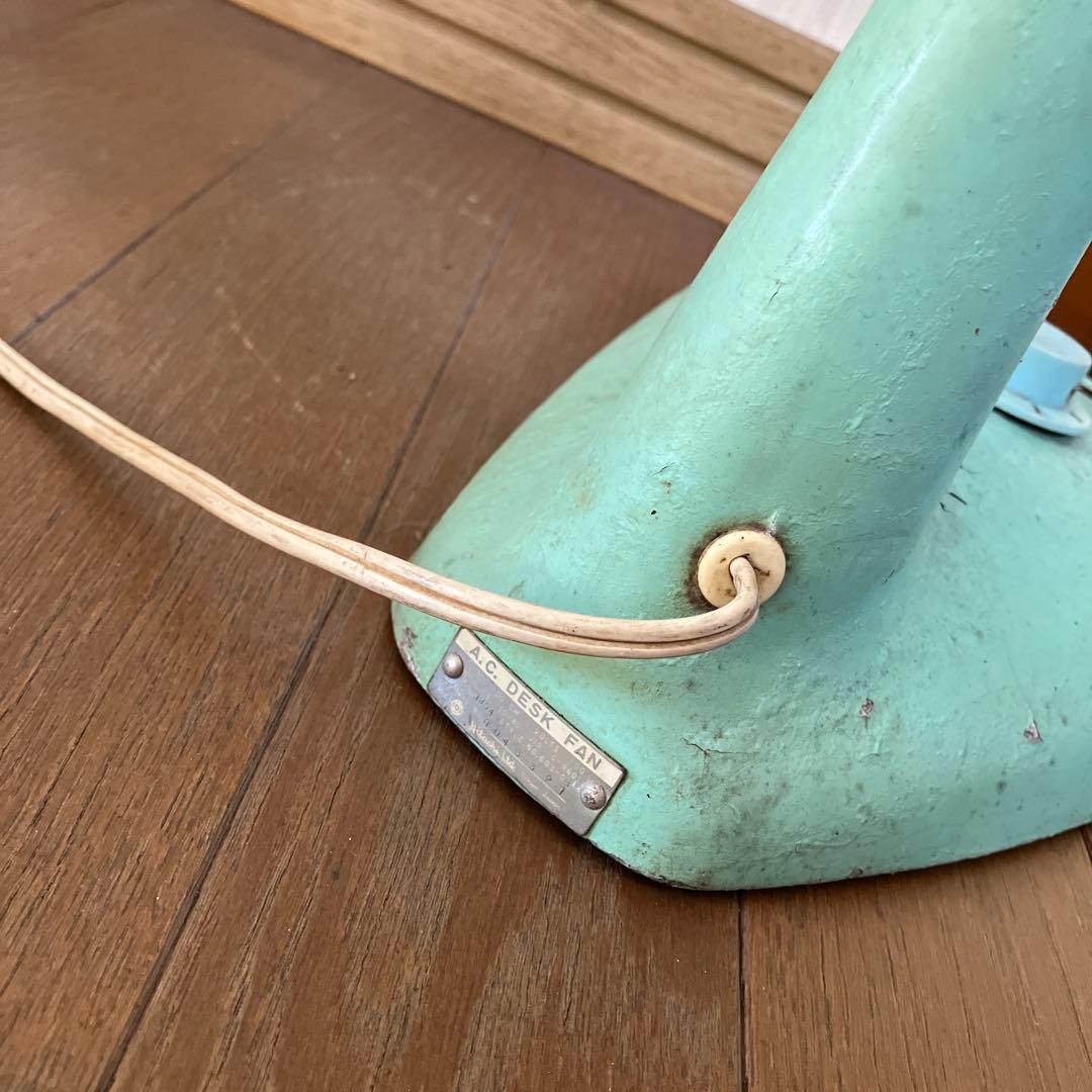 HITACHI 卓上扇風機 レトロ　日立　3枚羽　ミントグリーン　アンティーク