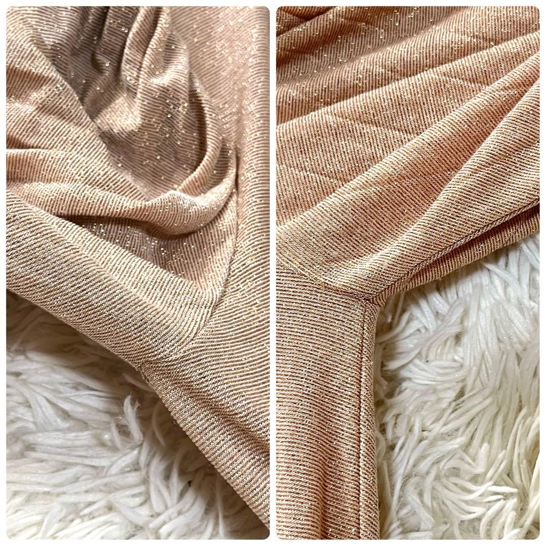 【極美品】エリザベッタフランキ　マキシプリーツドレス　ゴールドフリンジ　40