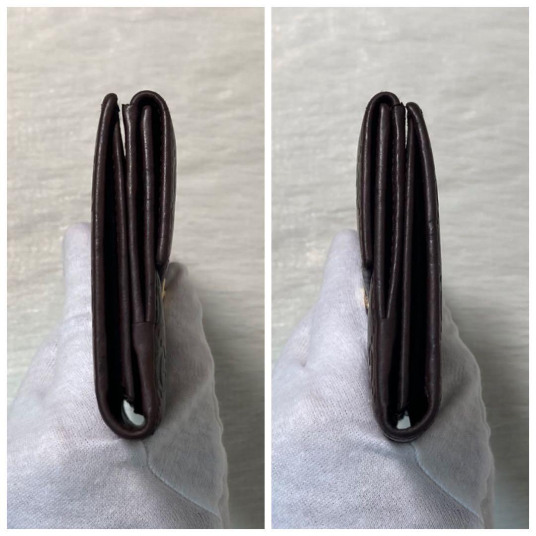 本日限定　GUCCI グッチ　長財布　二つ折り　シマレザー　茶色　ゴールド金具