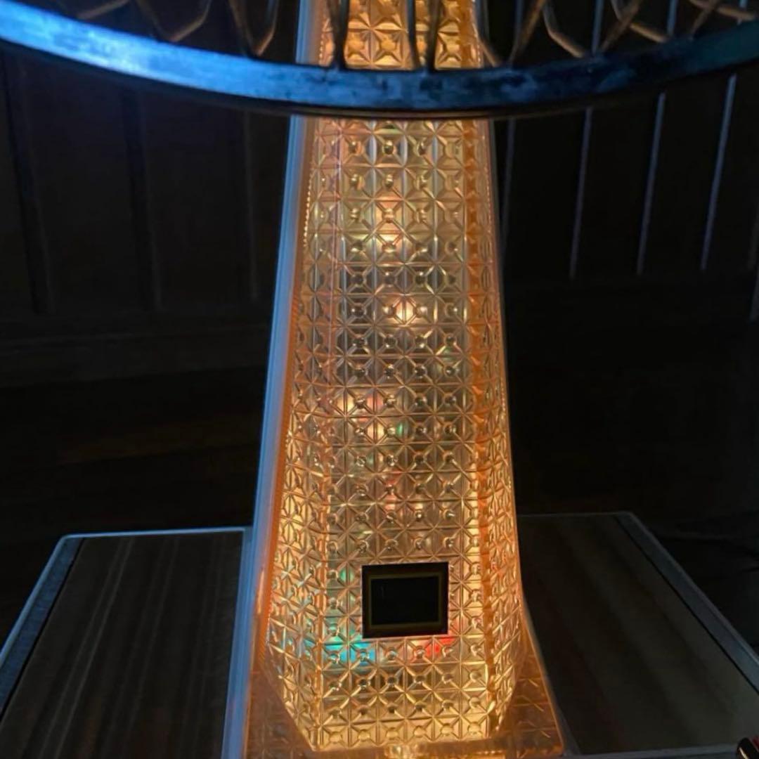 昭和レトロ　扇風機　ライト点灯します　希少　レトロポップ　美品　オレンジ