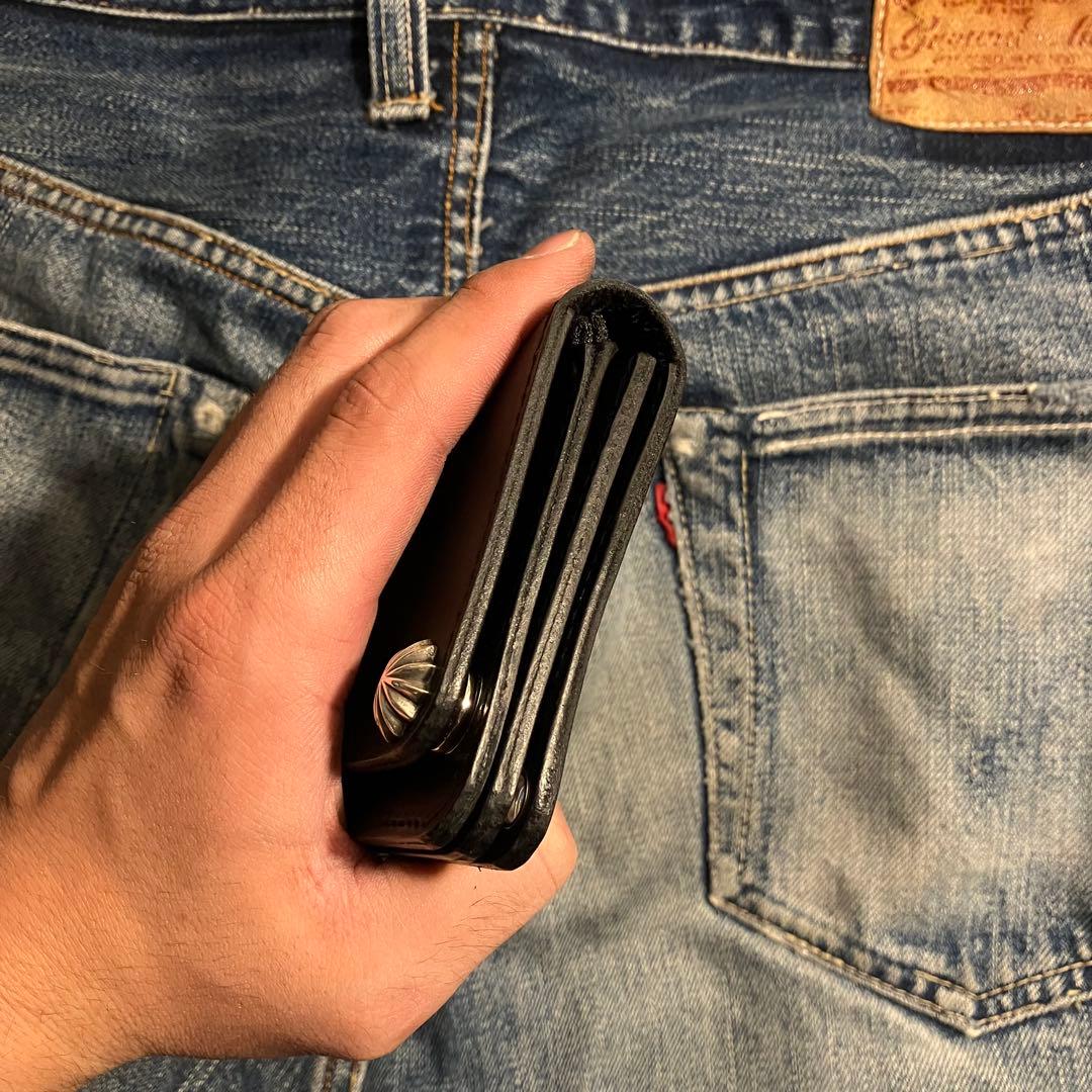 お札が折れない！ミドルトラッカーウォレット アポロコンチョ シルバー925 3層