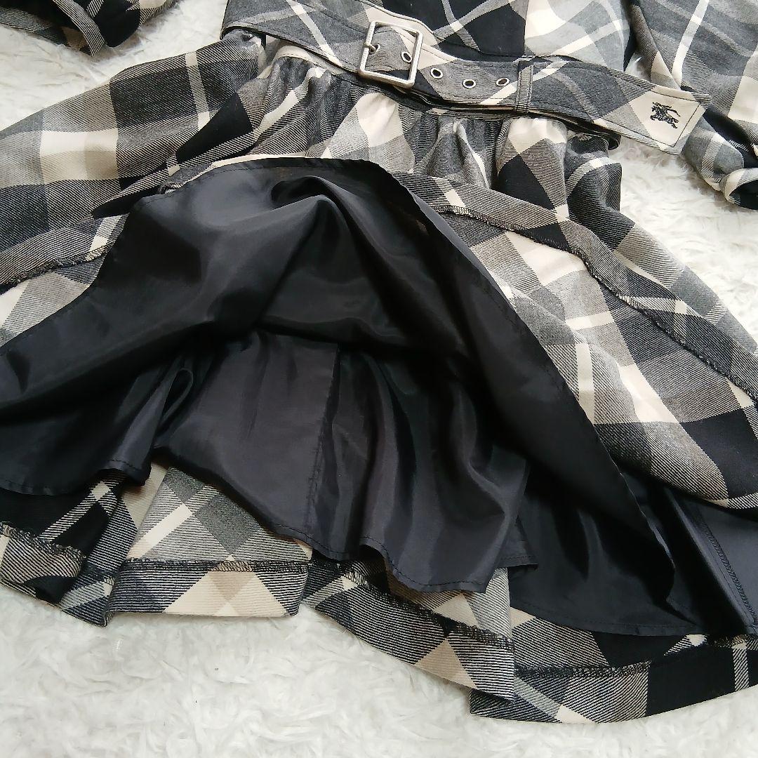 【美品BURBERRY BLUE LABEL】ノバチェックベルト付ワンピース