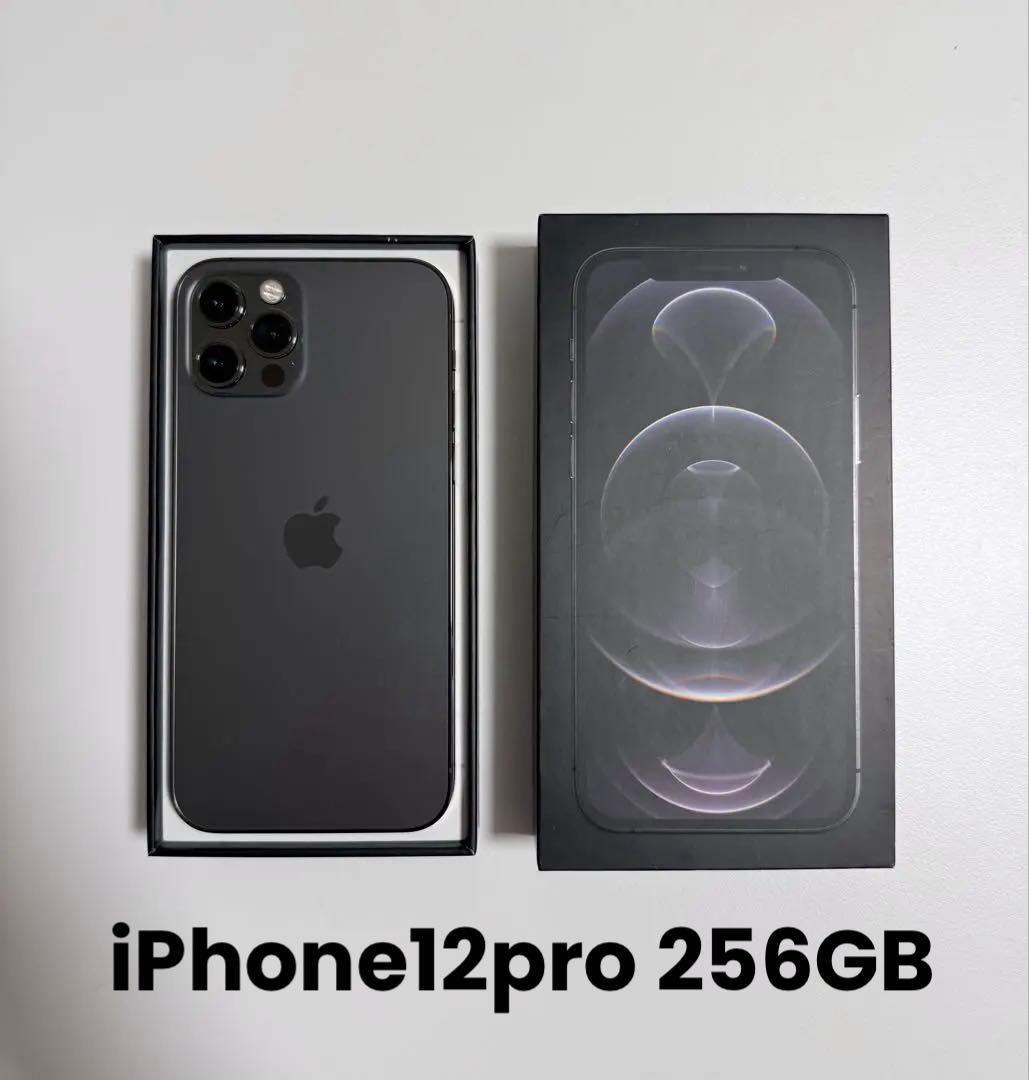 【美品】iPhone 12Pro 256GB グラファイト　本体・箱付
