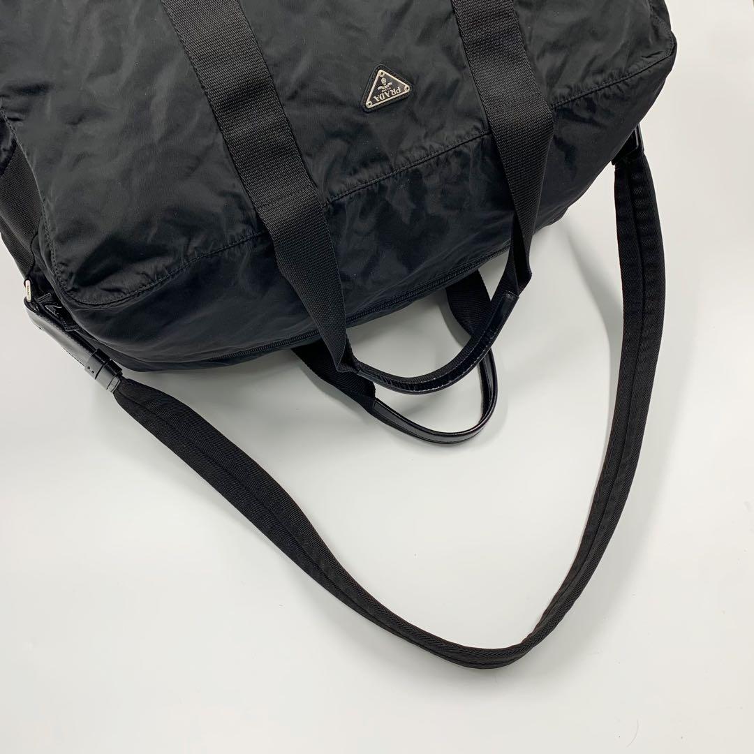 【✨美品✨】プラダ ボストンバッグ 2way 三角ロゴ ナイロン ブラック