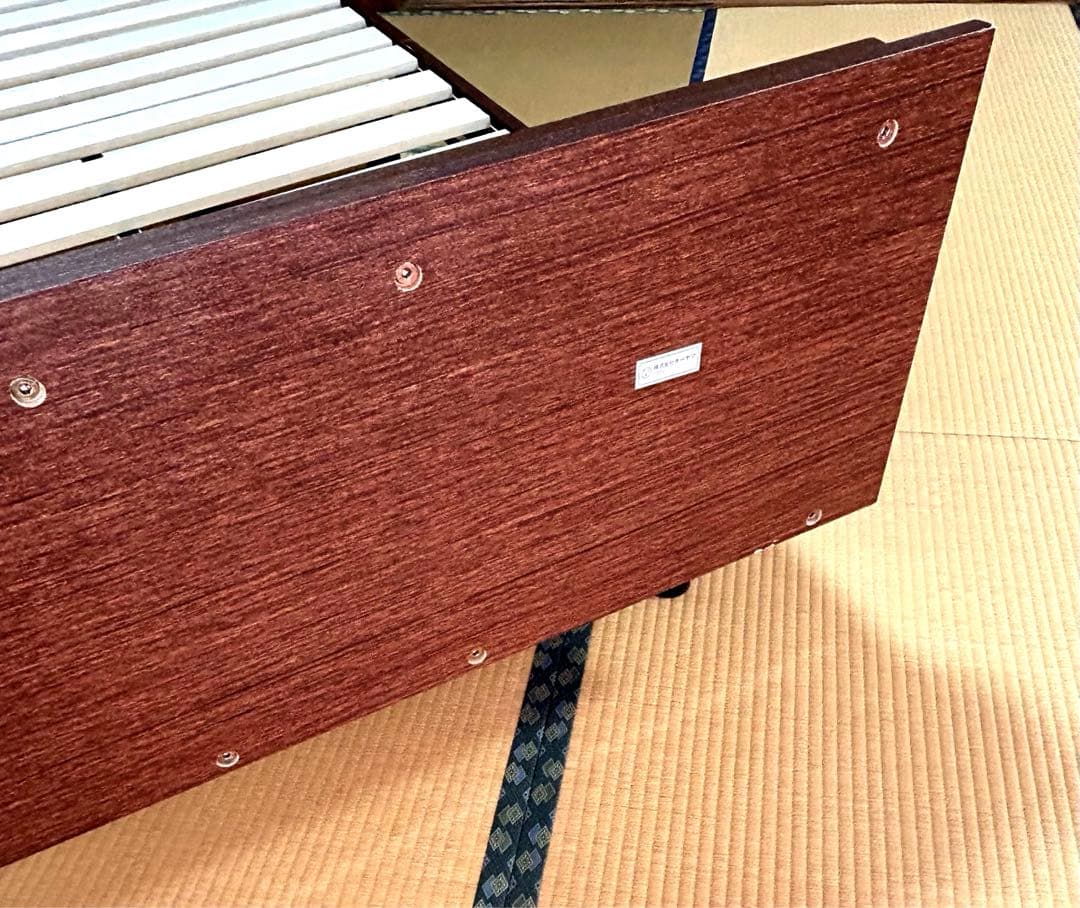 シングルベッドフレーム 棚付き コンセント付 ブラウン TKSB-S