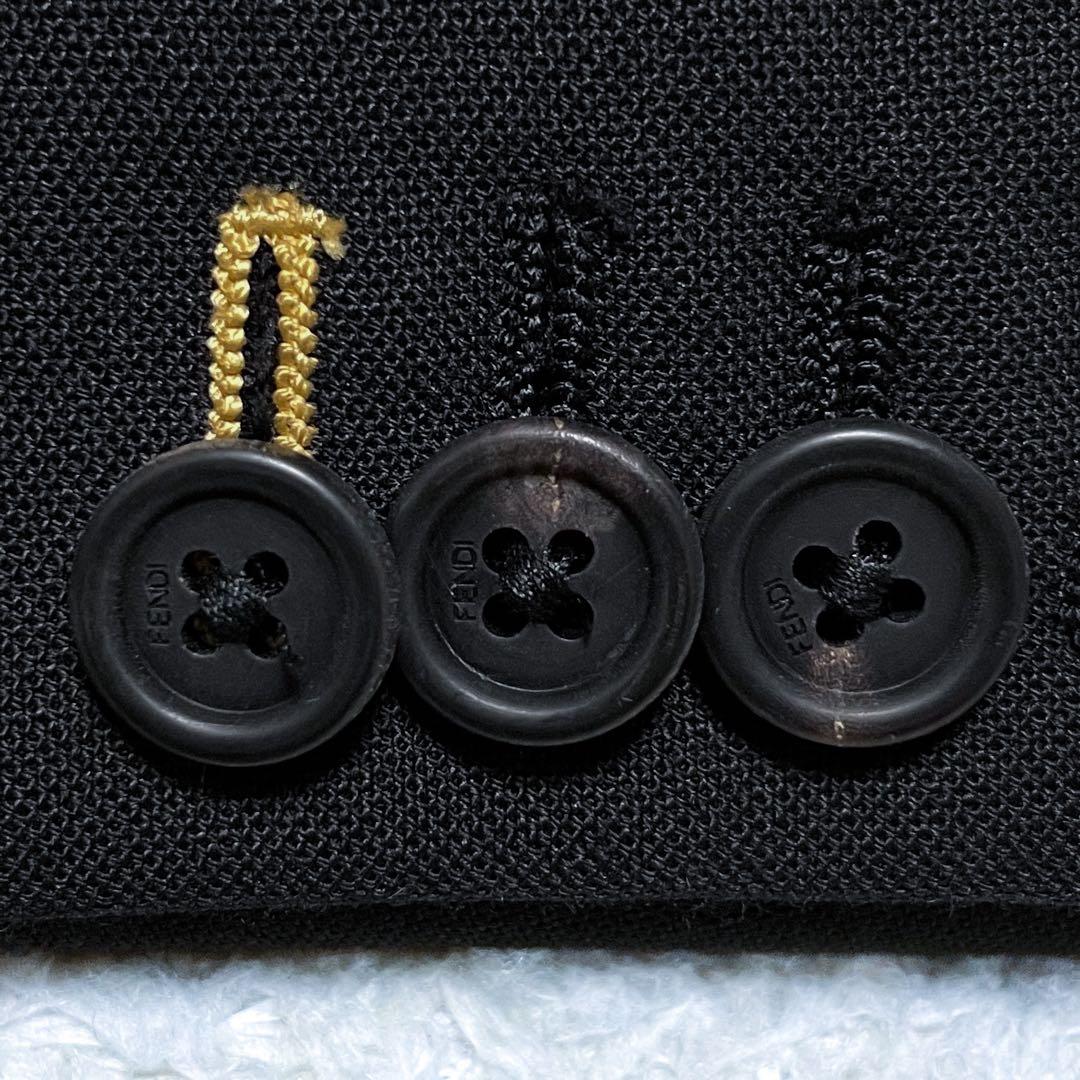 FENDI フェンディ ズッカ柄ラペル スーツ セットアップ 50 XL相当 黒