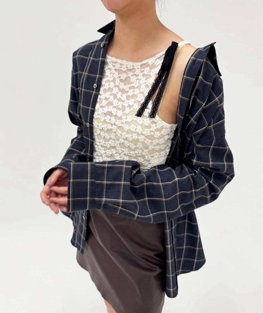 タグ付試着無　YUHAN WANG ユハンワンbow tie lace top