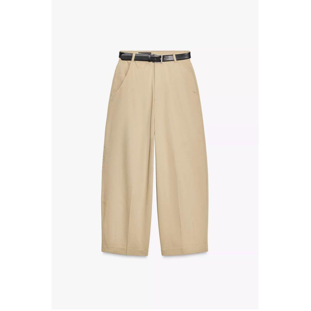 ZARA ザラ ベルト付きワイドパンツ チノパン