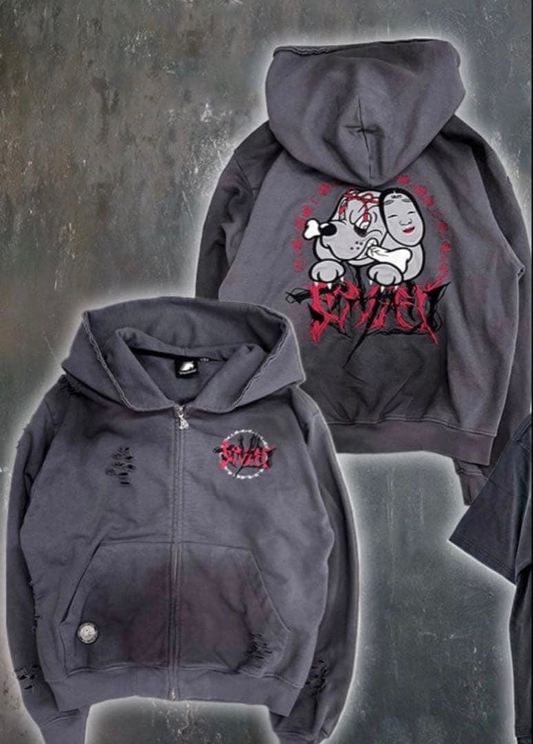 吸*犬様 マザリ ガルフィー GEKIROCK CLOTHING パーカー 中型