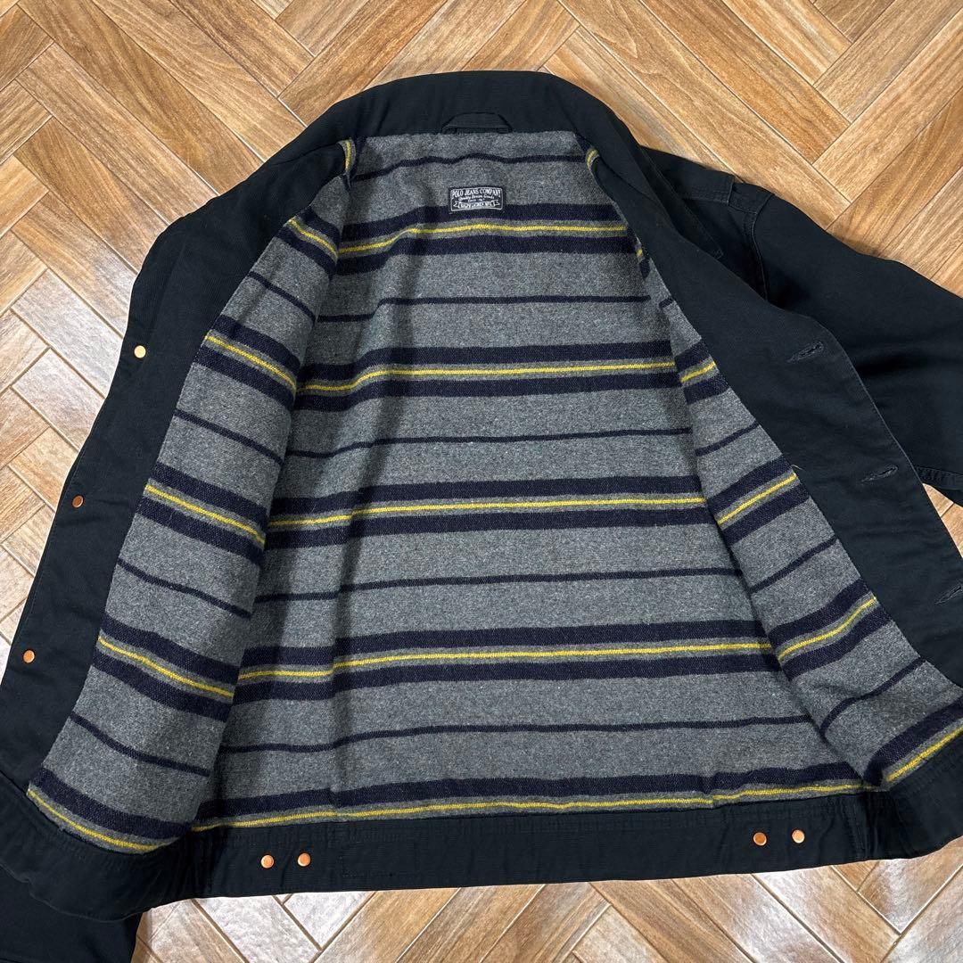 ポロジーンズカンパニー 111mjモデル ブラック コットンピケ トラッカー 黒