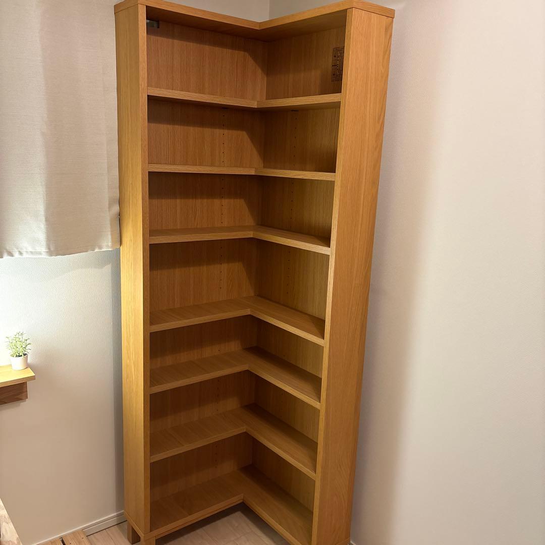 無印良品　オーク材薄型ラック・コーナー用・大・奥行１６ｃｍ