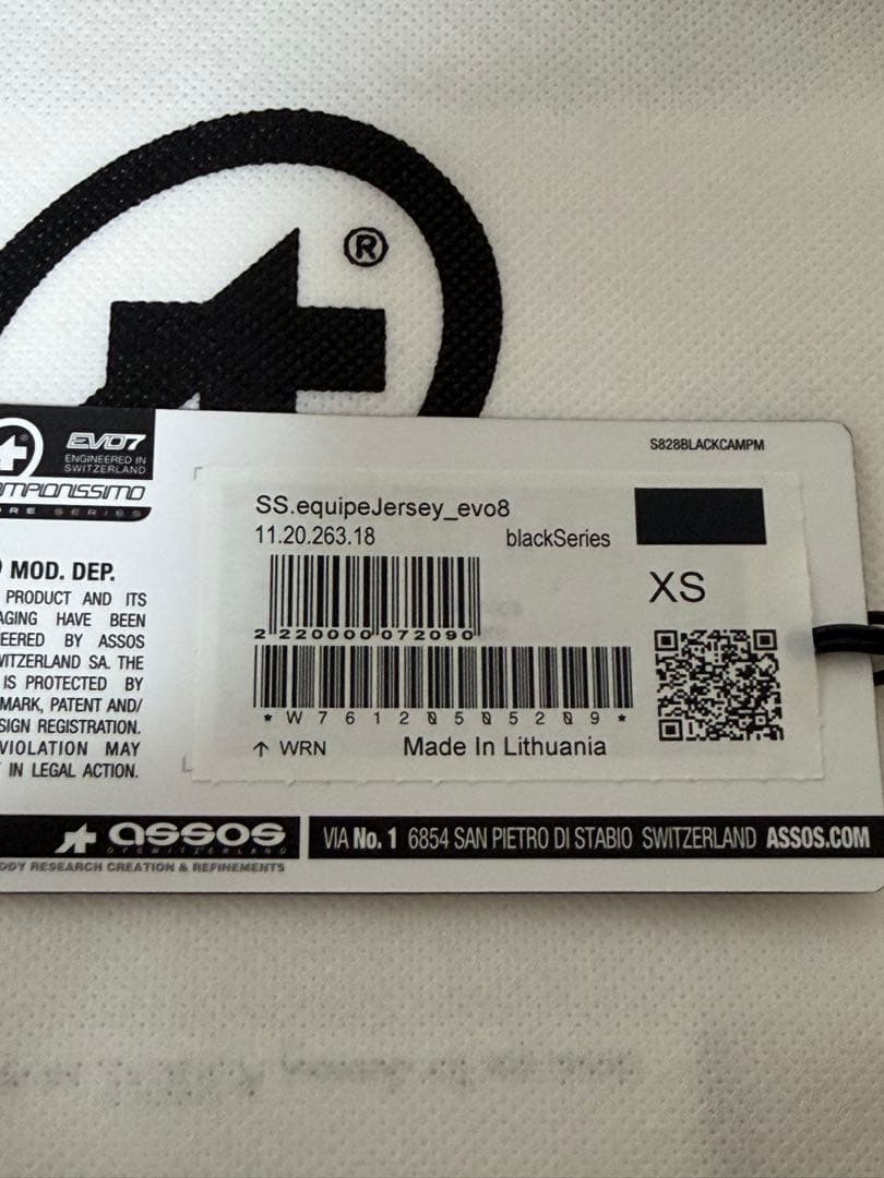 ウェア ASSOS SS.equipe Jersey evo8 blackSeries