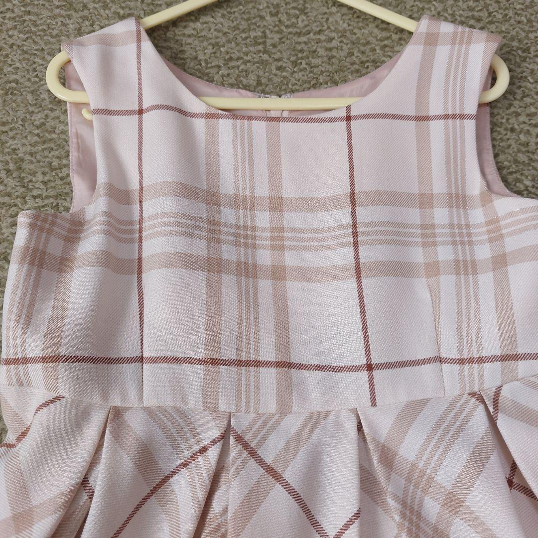 120size ベージュ×チェック 入学 卒園 発表会 セレモニー フォーマル