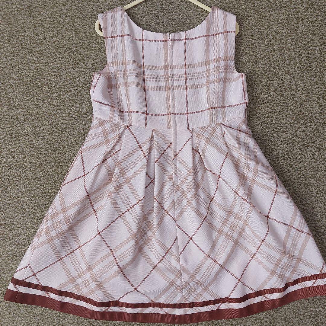 120size ベージュ×チェック 入学 卒園 発表会 セレモニー フォーマル