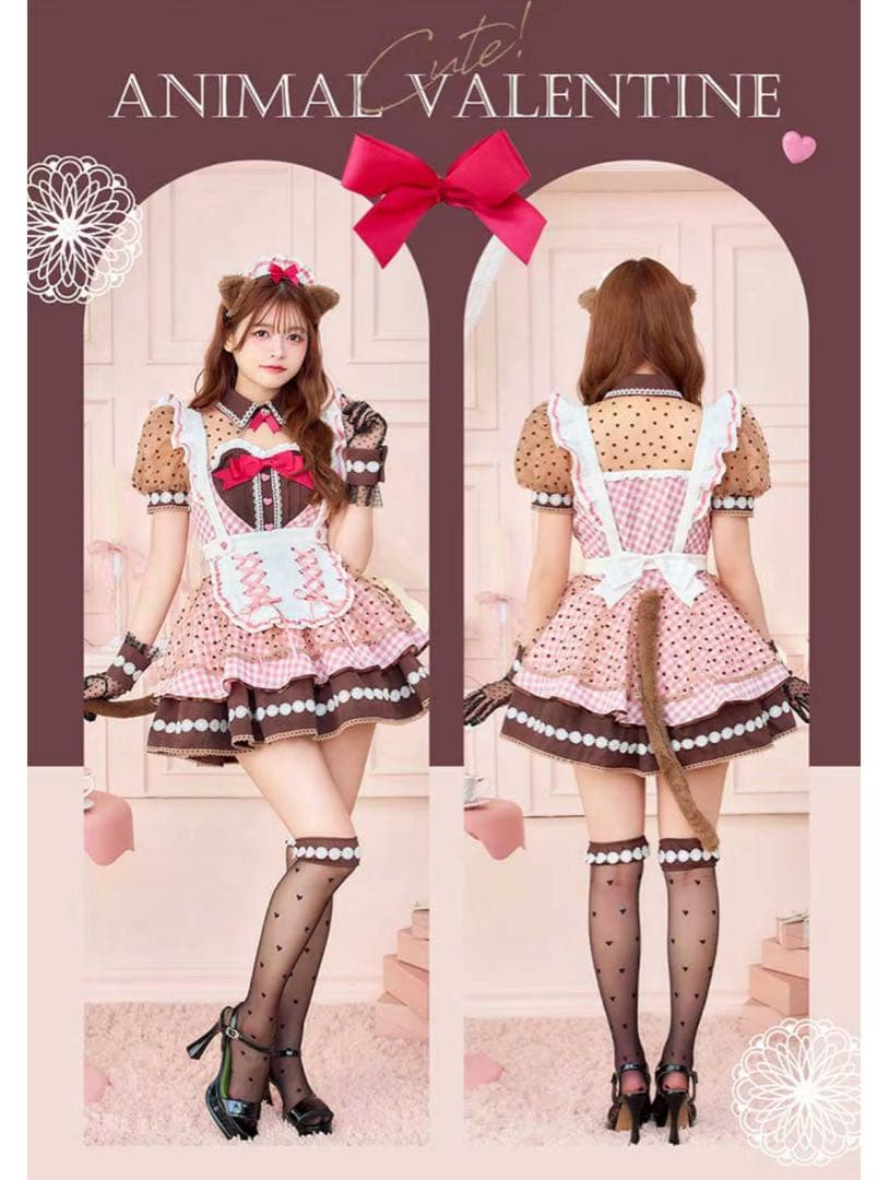 Malymoon/マリームーン ラブハートブラウニーキャットメイド