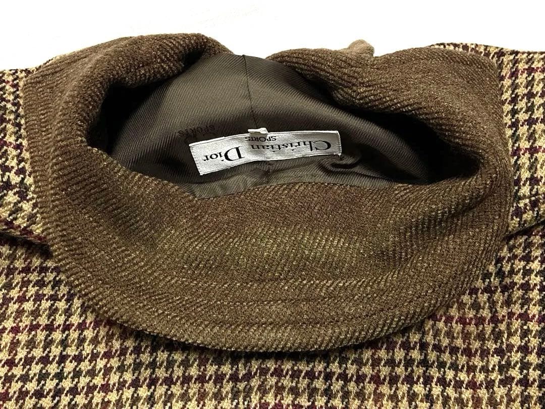 90s クリスチャンディオール/英国風/ウール チェック ツイードジャケット L