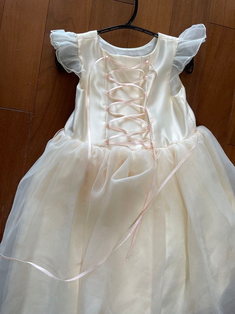 ドレスコ フリルスリーブドレス 発表会 130センチ ピンク ベージュ