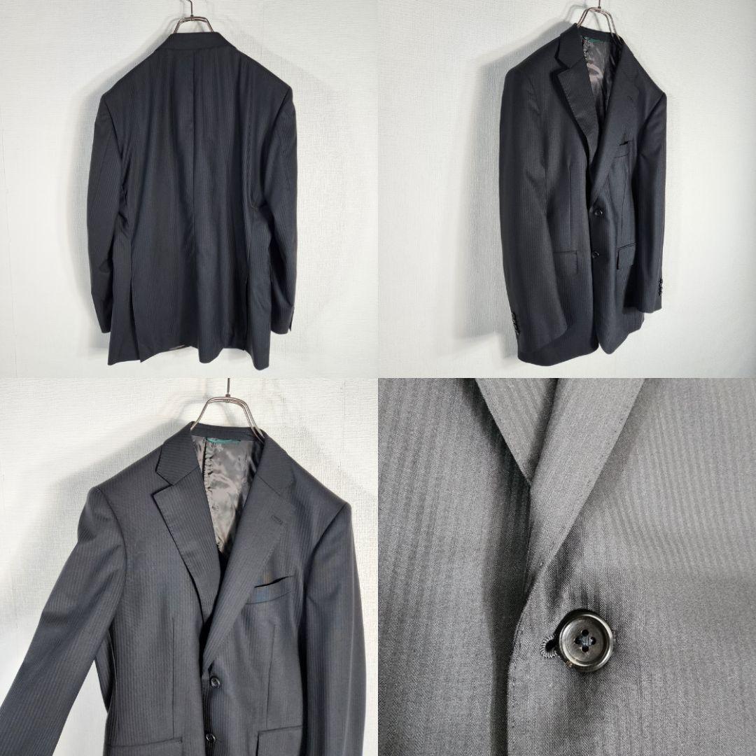 極美品 Ermenegildo Zegna スーツ ブラックストライプ 96AB