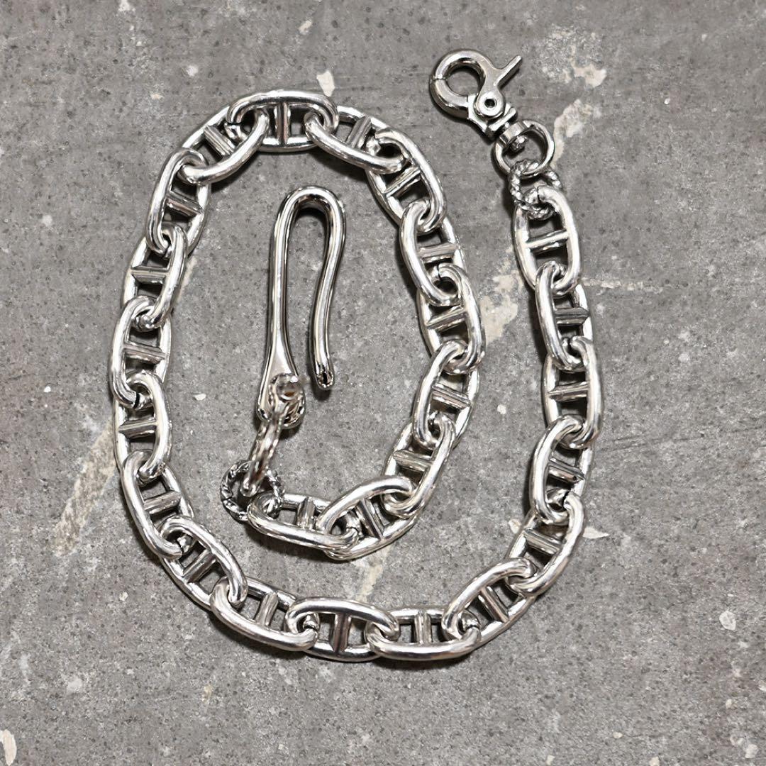 シルバーアンカーリンクウォレットチェーン トラッカー 財布