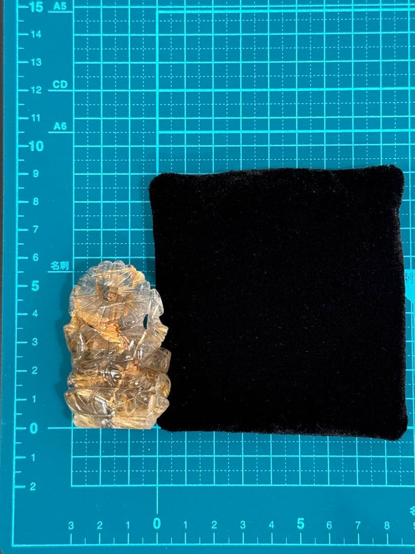 ルチルクォーツ　ガネーシャ像　太陽放射タイタンルチル　ルチルクオーツ