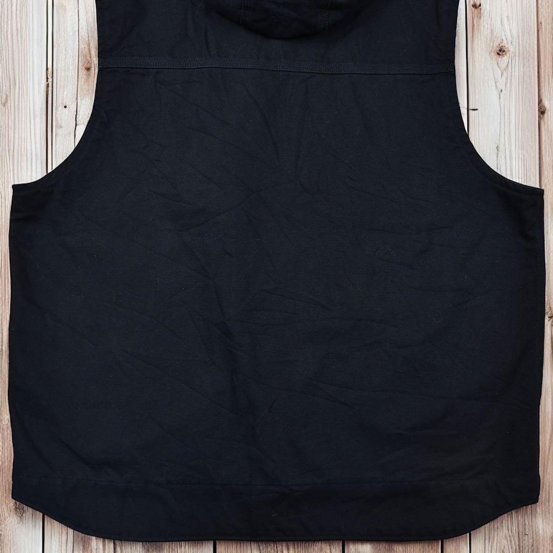 12M534◯ Carhartt ブラック フーディー ダックベスト ジャケット