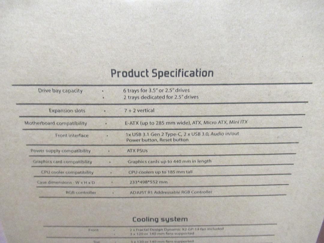 未使用　Vector RS ミドルタワー型PCケース FD-C-VER1A-01