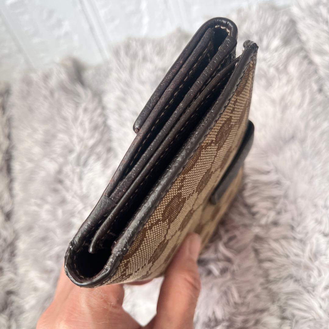良品✨GUCCI プリンシー　GGキャンバス　ブラウン　シェリーライン　長財布