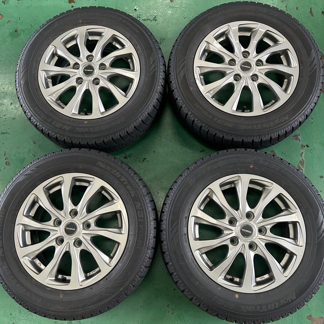 中古スタッドレス195/65R15ノーストレックアルミ付き　ノア、ヴォクシー等