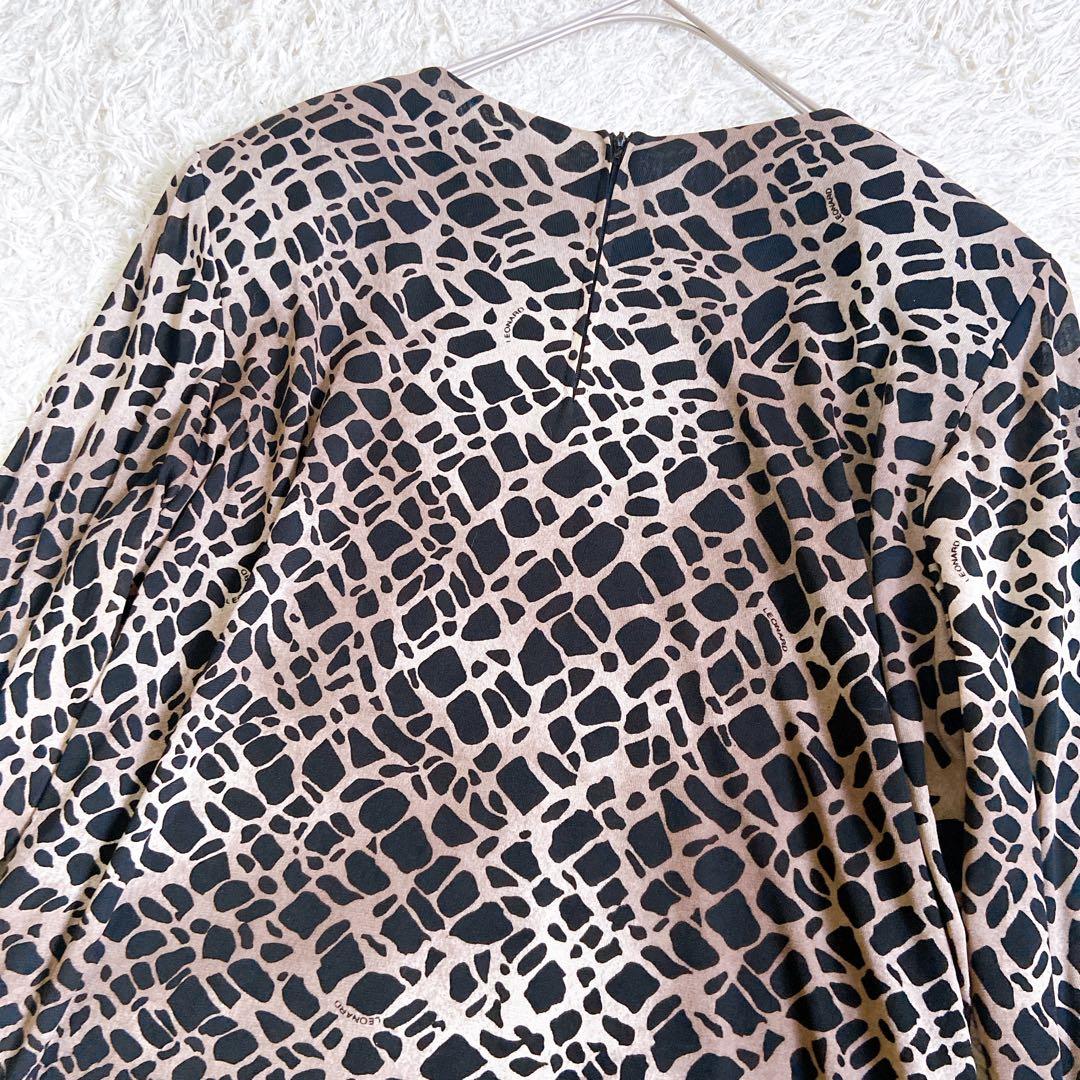 美品　レオナール　カンカン　ワンピースチュニック　レオパード　大きいサイズ　LL