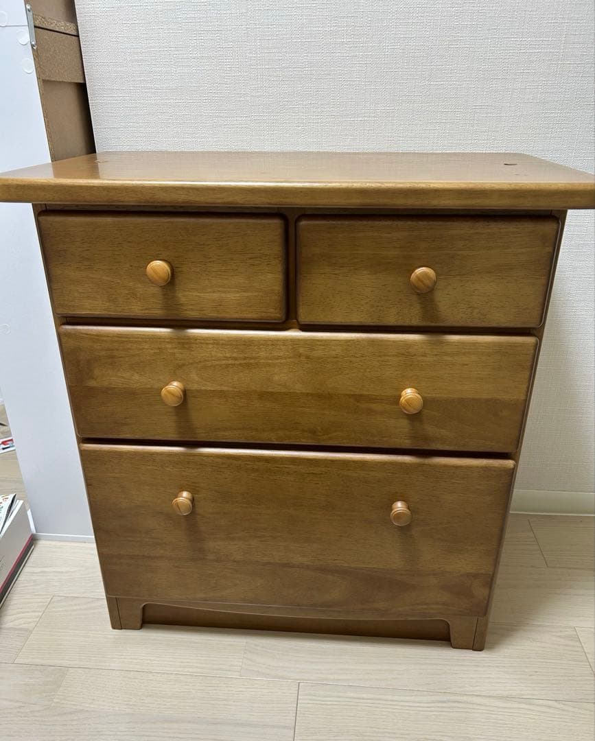 ナチュラルウッド 3段チェスト カリモク　木製　箪笥