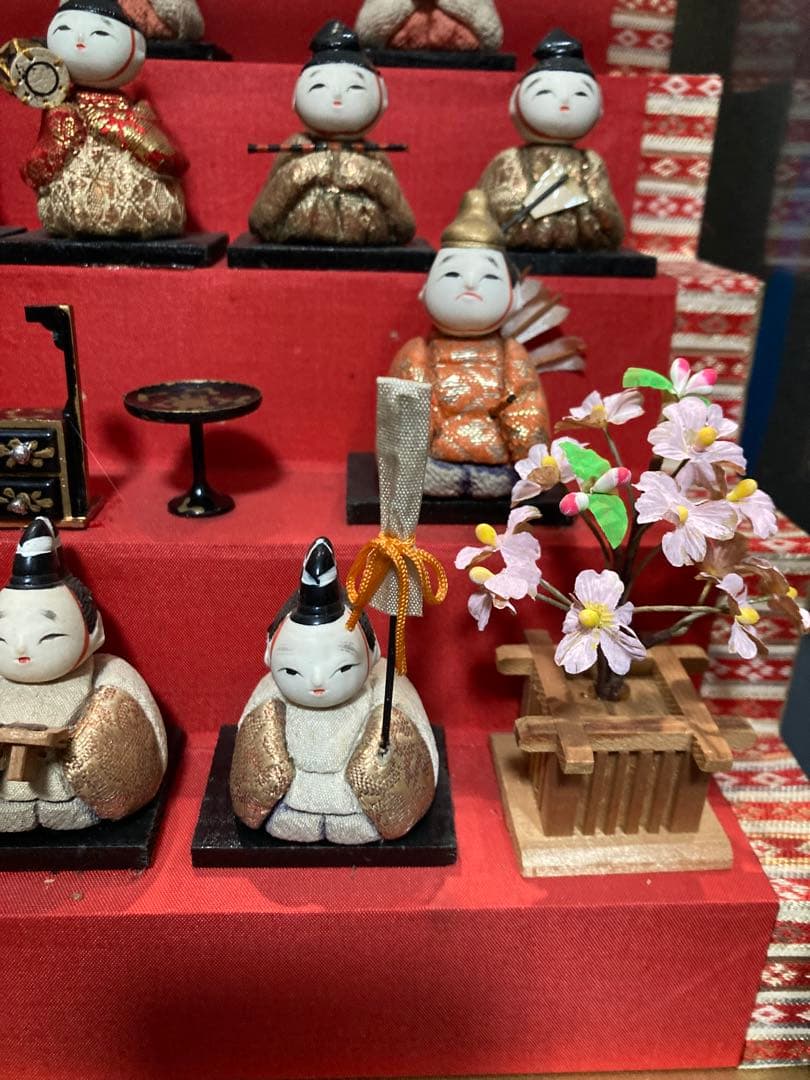 雛人形　木目込み豆雛　ガラスケース入り