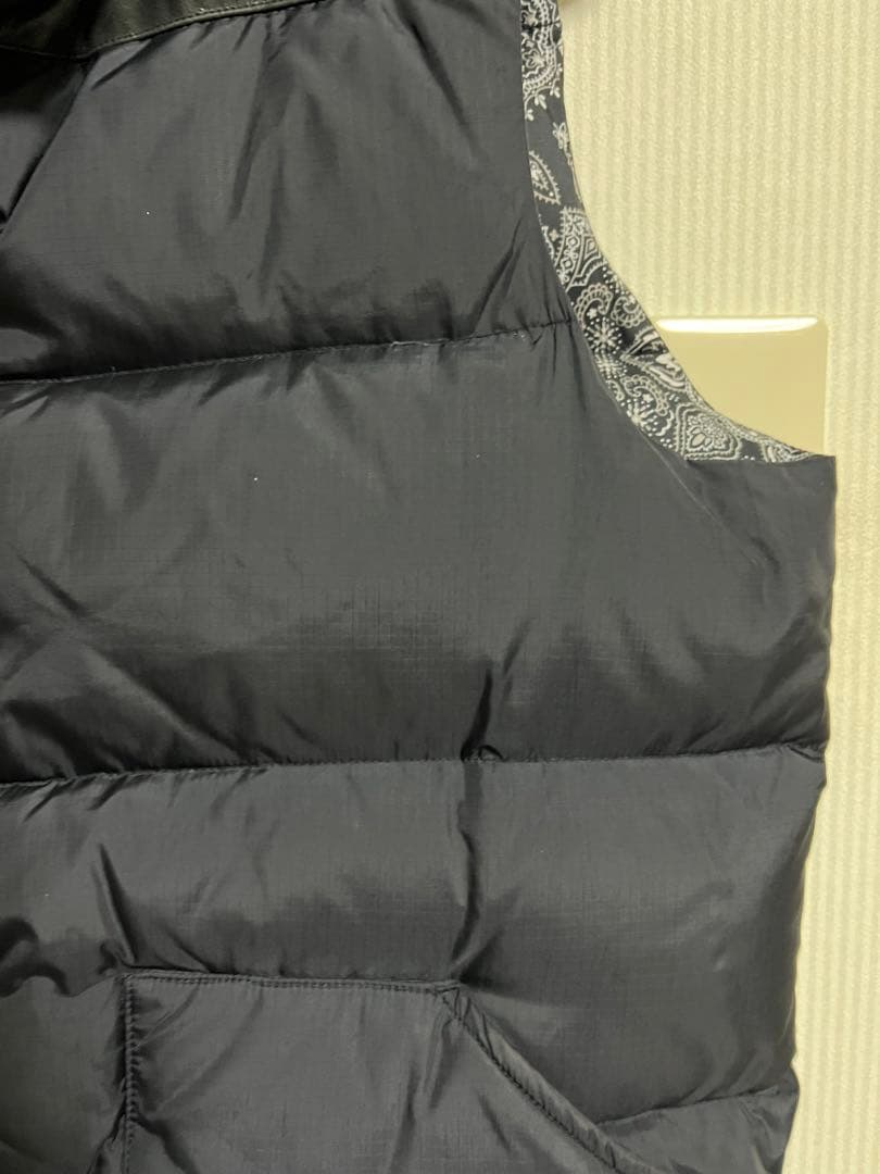 【希少】THE NORTH FACE ダウンベスト L 黒　裏地ペイズリー
