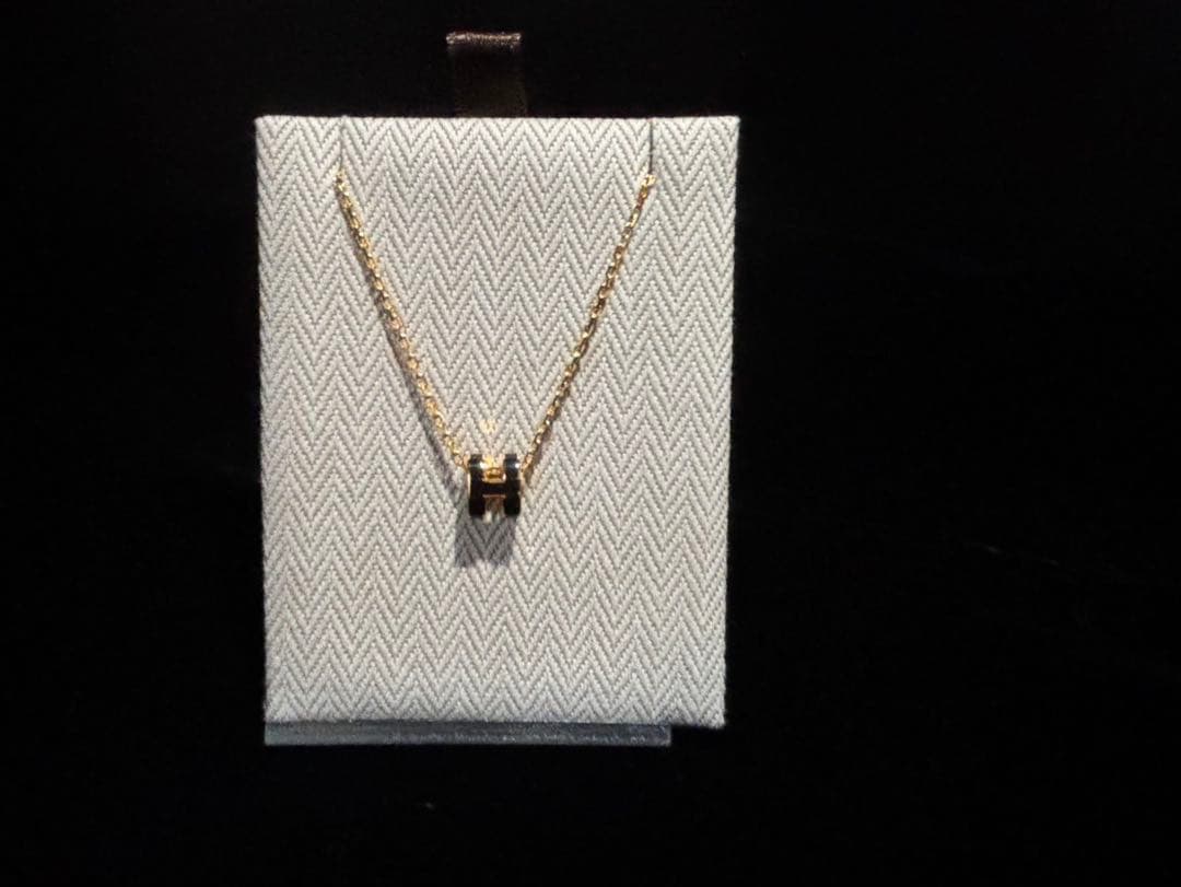 HERMES ミニポップアッシュ Hロゴ ペンダント チェーン ネックレス