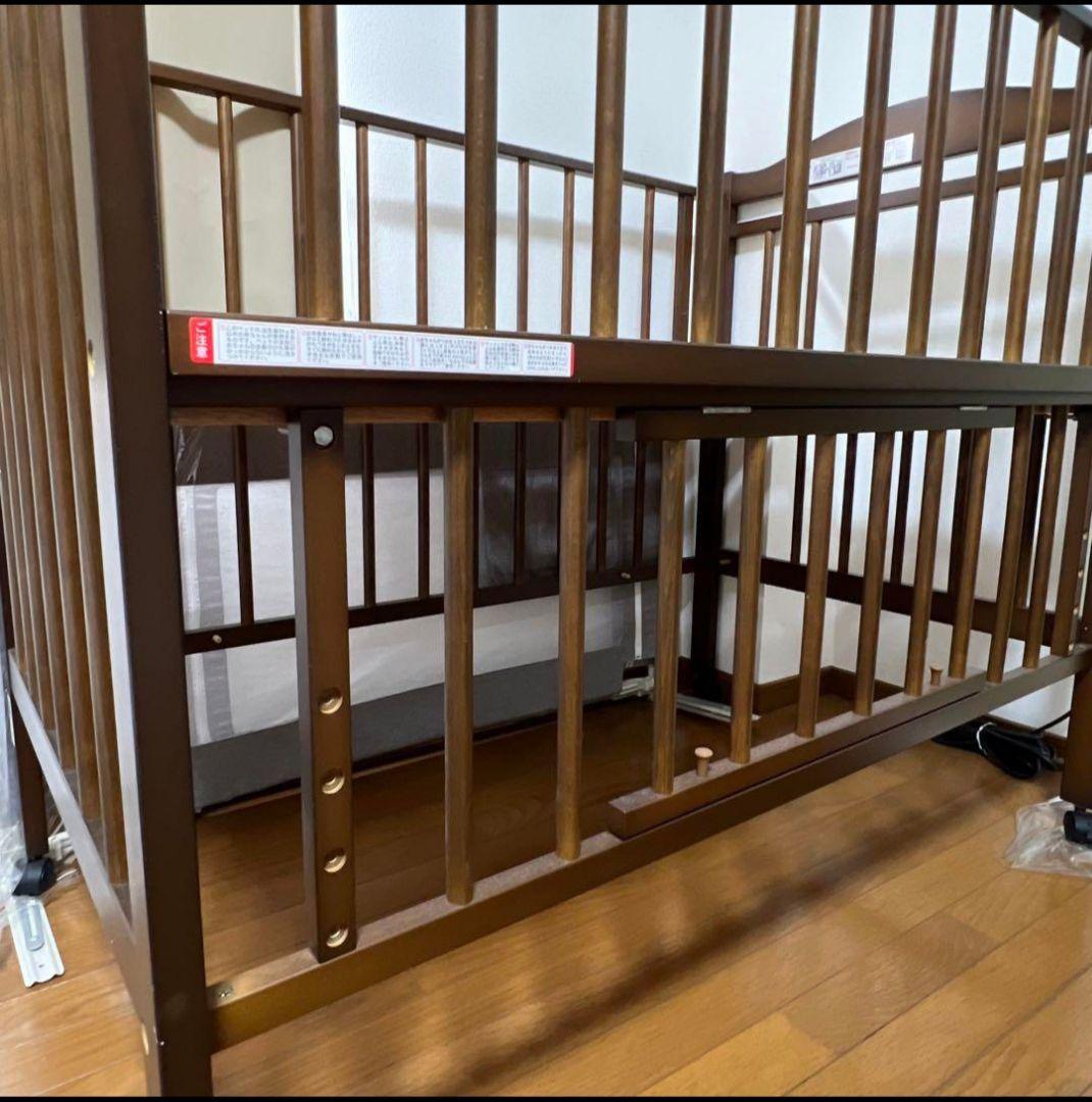 木製ベビーベッド サワベビー EASEすのこハイベッド 収納 キャスター付