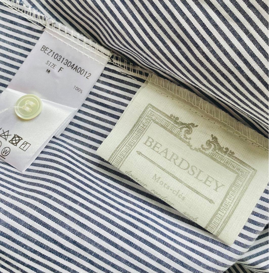 BEARDSLEY 先染め ギャザー チュニック ワンピース ストライプ