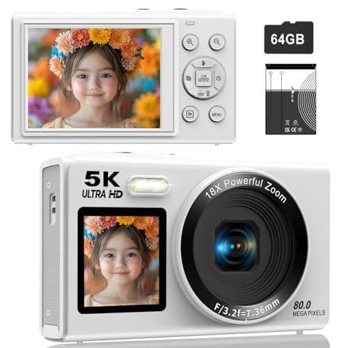 デジカメ5K スマホに送れる デジタルカメラ WIFI転送機能 8000万画素m