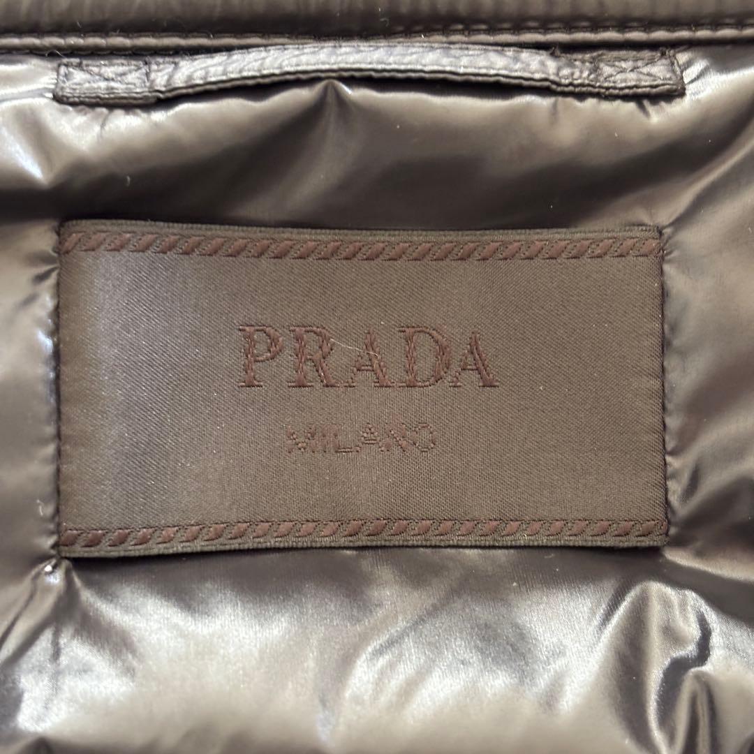 極美品 54/XL相当 PRADA プラダ ダウンベスト バイカー ブラック