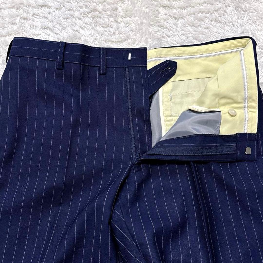 極美品✨ゼニア生地 オーダーメイドスーツ ビジネススーツ ストライプ ネイビー