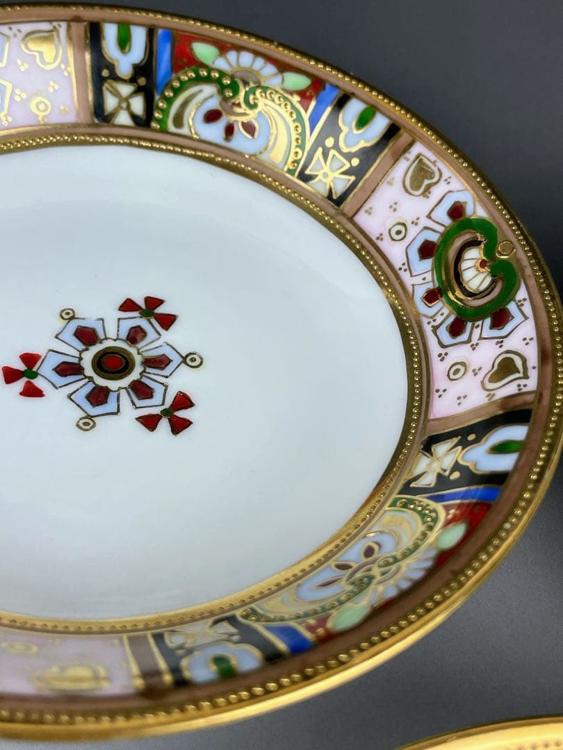 【美品】オールドノリタケ 金盛り チョコレートポット ３小皿 1ソーサー セット