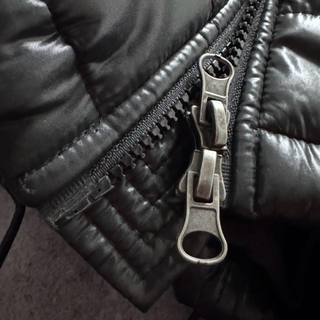 【00s archive】ファー　ダウン　ベスト　Y2K 短丈　光沢　ギャル男