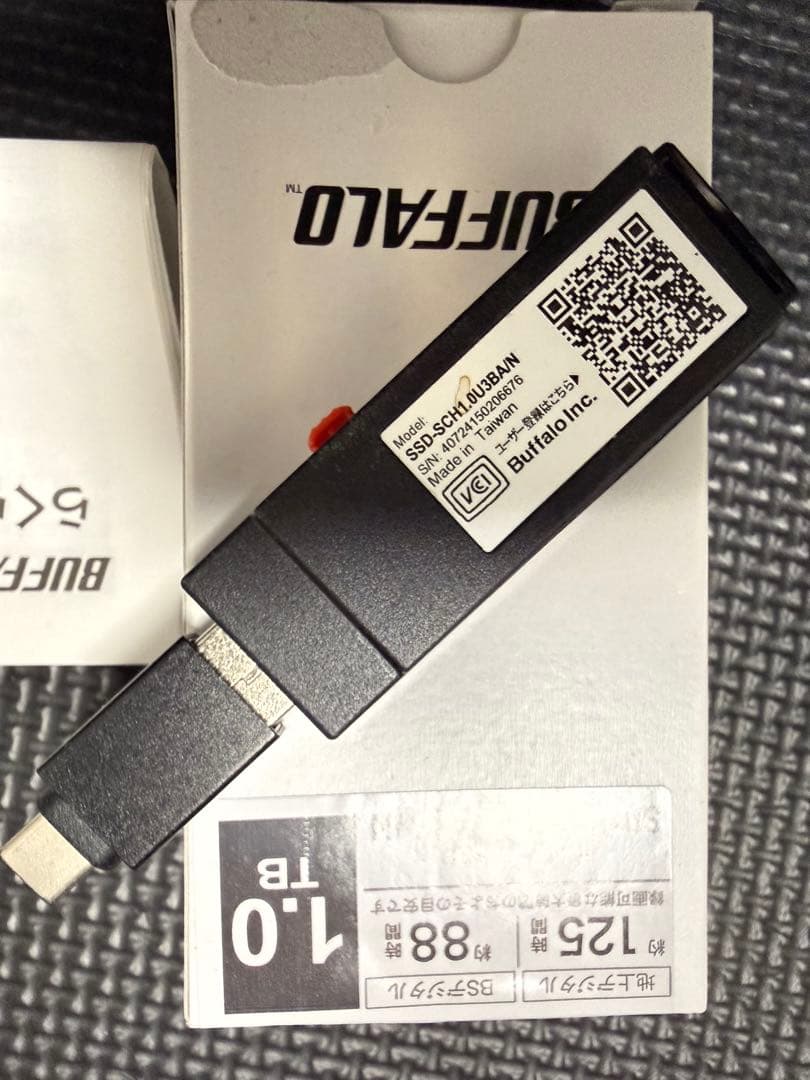 BUFFALO 1TB ポータブルSSD SSD-SC1.0U3-B/N
